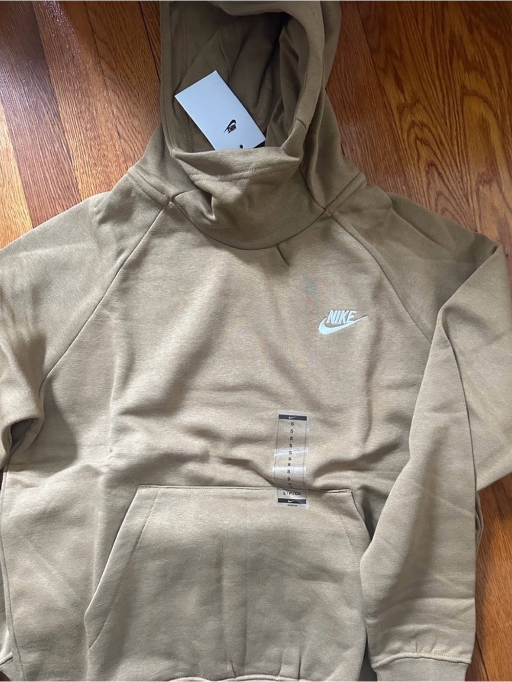 Nike sportswear Hooded Sweatshirt size small in beige